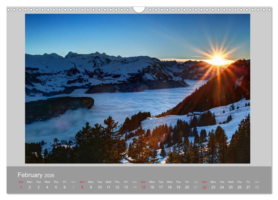 Switzerland Mountainscapes 2026 (CALVENDO Monthly Calendar 2026)