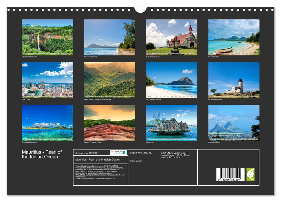 Mauritius - Pearl of the Indian Ocean (CALVENDO Monthly Calendar 2026)