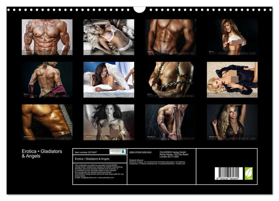 Erotica • Gladiators & Angels (CALVENDO Monthly Calendar 2026)