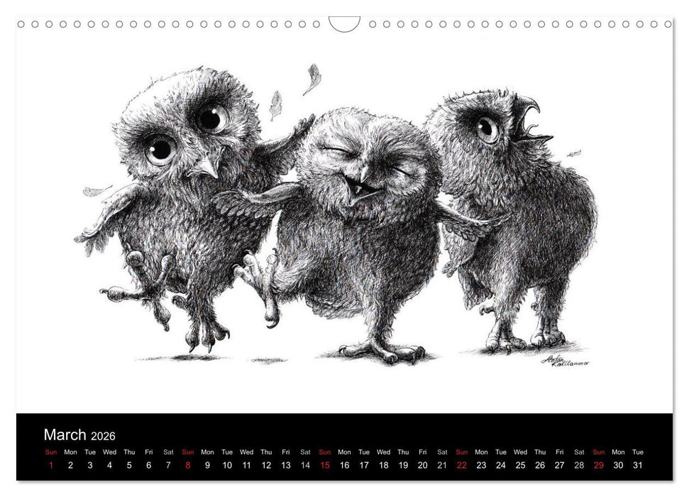 owls & friends 2026 (CALVENDO Monthly Calendar 2026)