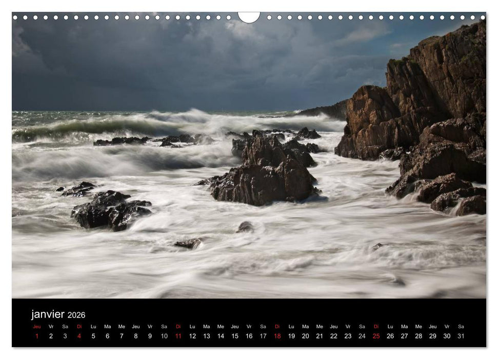 La Bretagne - prises de vue sur un paysage côtier (CALVENDO Calendrier mensuel 2026)