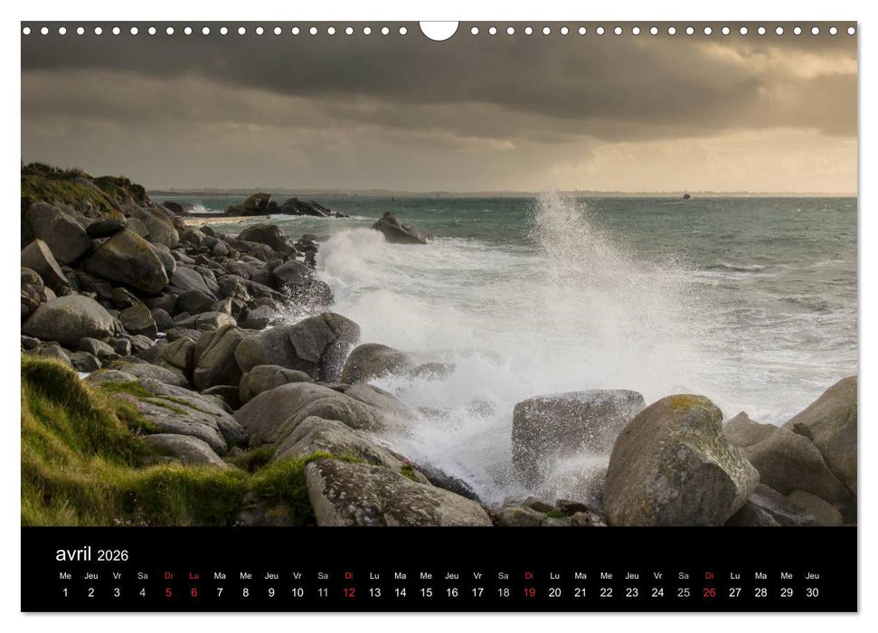 La Bretagne - prises de vue sur un paysage côtier (CALVENDO Calendrier mensuel 2026)
