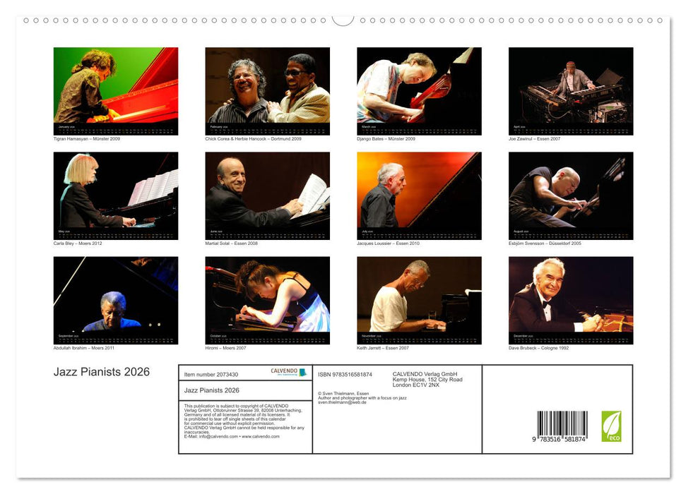 Jazz Pianists 2026 (CALVENDO Premium-Calendar 2026)
