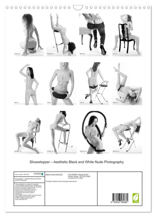 Showstopper – Aesthetic Black and White Nude Photography (CALVENDO Monthly Calendar 2026)