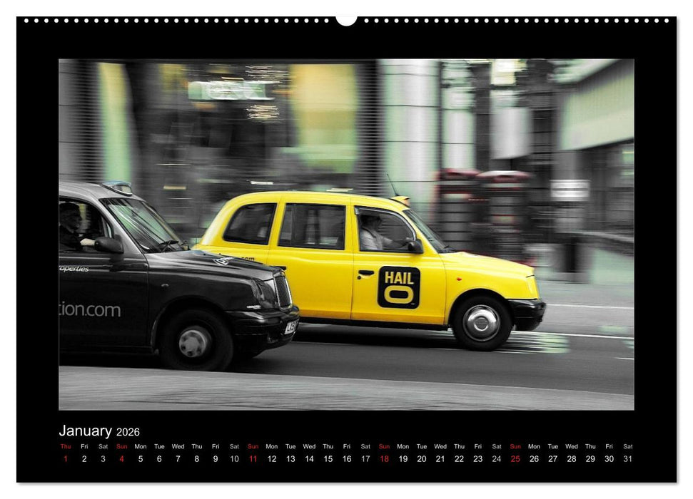 Taxis in London / UK-Version (CALVENDO Premium-Calendar 2026)