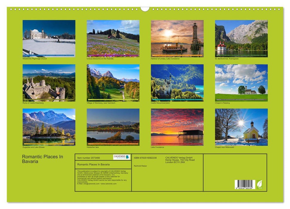 Romantic Places In Bavaria (CALVENDO Monthly Calendar 2026)