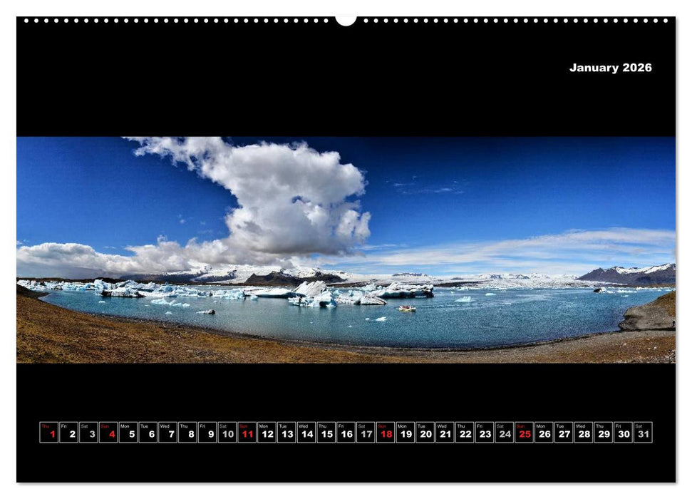 Iceland - Panoramic photographies (CALVENDO Premium-Calendar 2026)