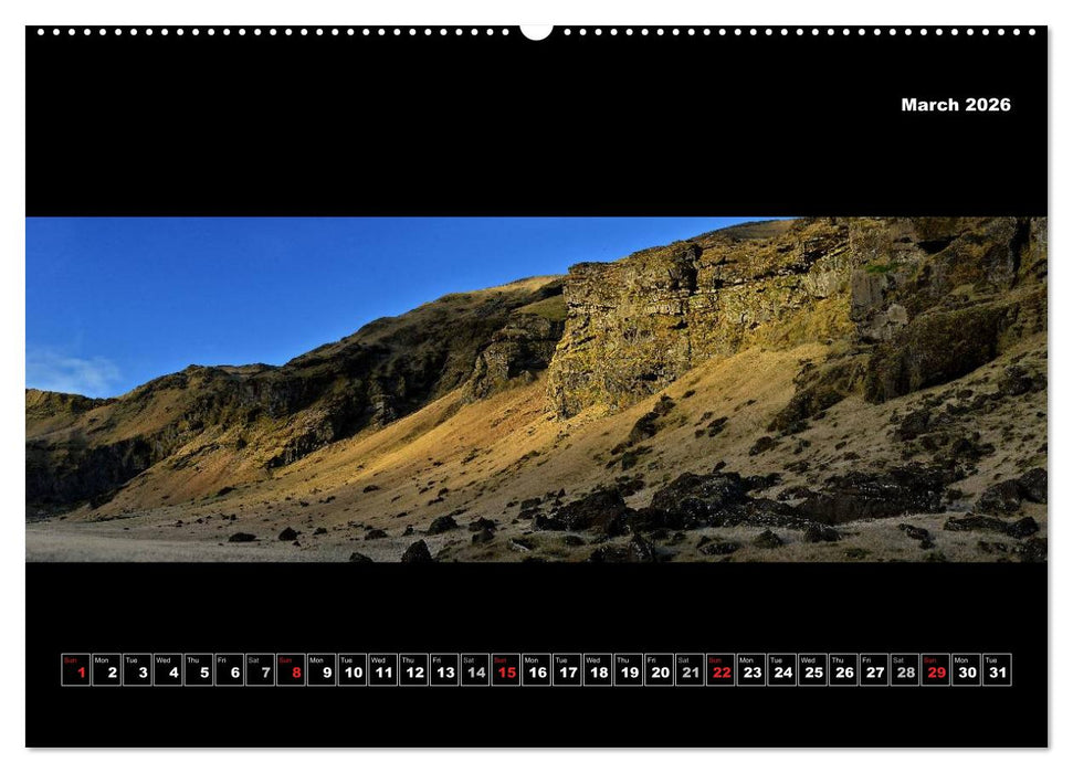 Iceland - Panoramic photographies (CALVENDO Premium-Calendar 2026)