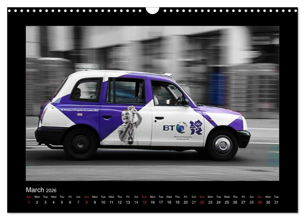 Taxis in London / UK-Version (CALVENDO Monthly Calendar 2026)