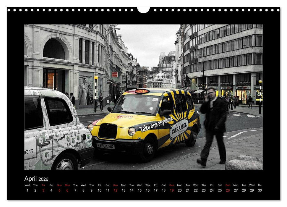 Taxis in London / UK-Version (CALVENDO Monthly Calendar 2026)