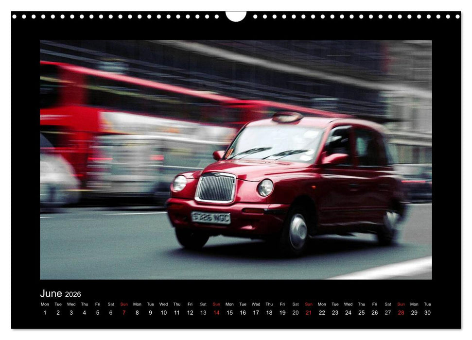 Taxis in London / UK-Version (CALVENDO Monthly Calendar 2026)