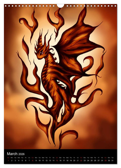 Dragons (CALVENDO Monthly Calendar 2026)
