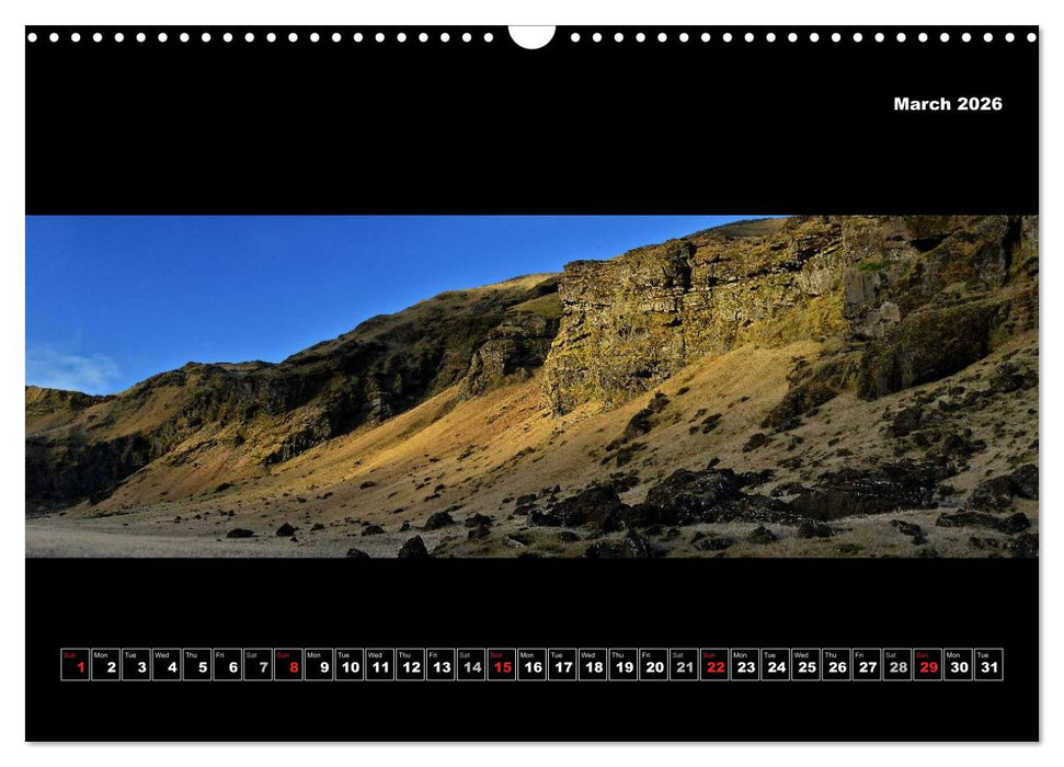 Iceland - Panoramic photographies (CALVENDO Monthly Calendar 2026)