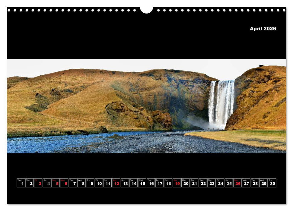 Iceland - Panoramic photographies (CALVENDO Monthly Calendar 2026)