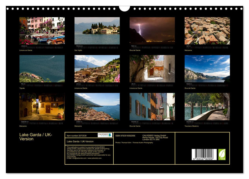 Lake Garda / UK-Version (CALVENDO Monthly Calendar 2026)