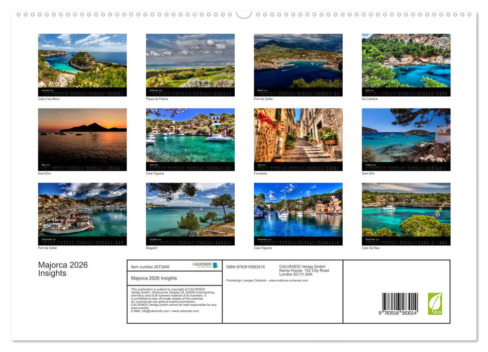 Majorca 2026 Insights (CALVENDO Premium-Calendar 2026)