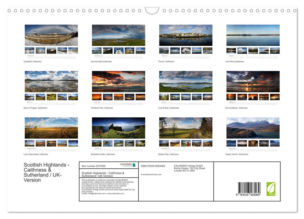 Scottish Highlands - Caithness & Sutherland / UK-Version (CALVENDO Monthly Calendar 2026)