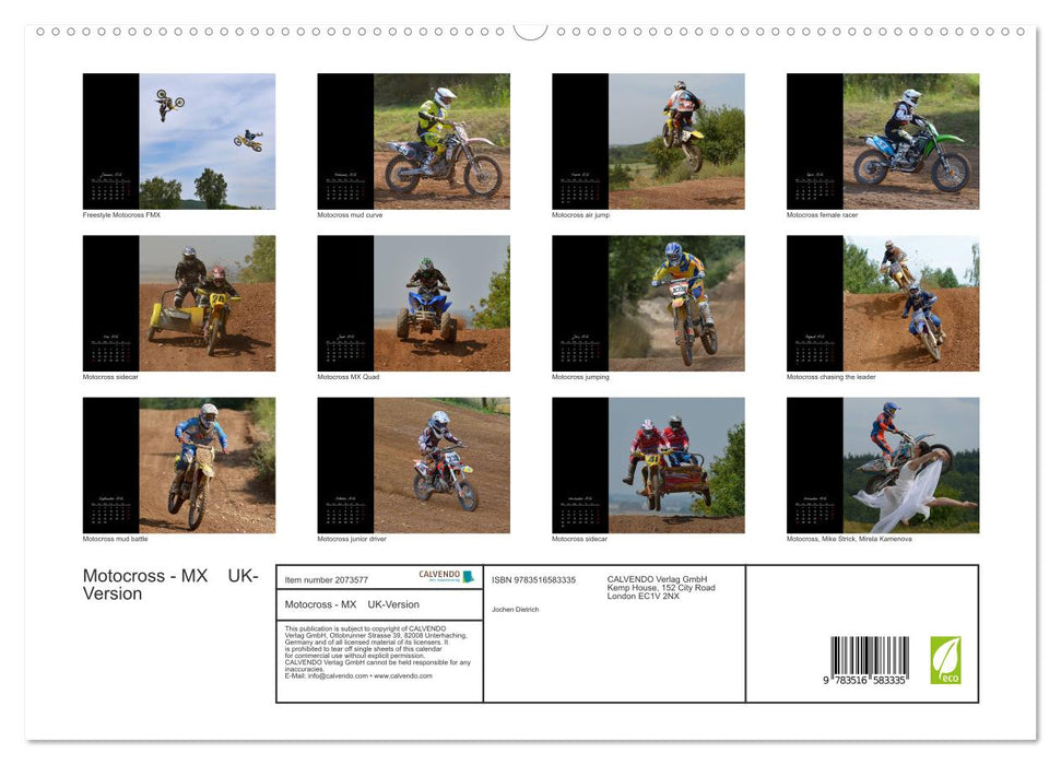 Motocross - MX UK-Version (CALVENDO Premium-Calendar 2026)
