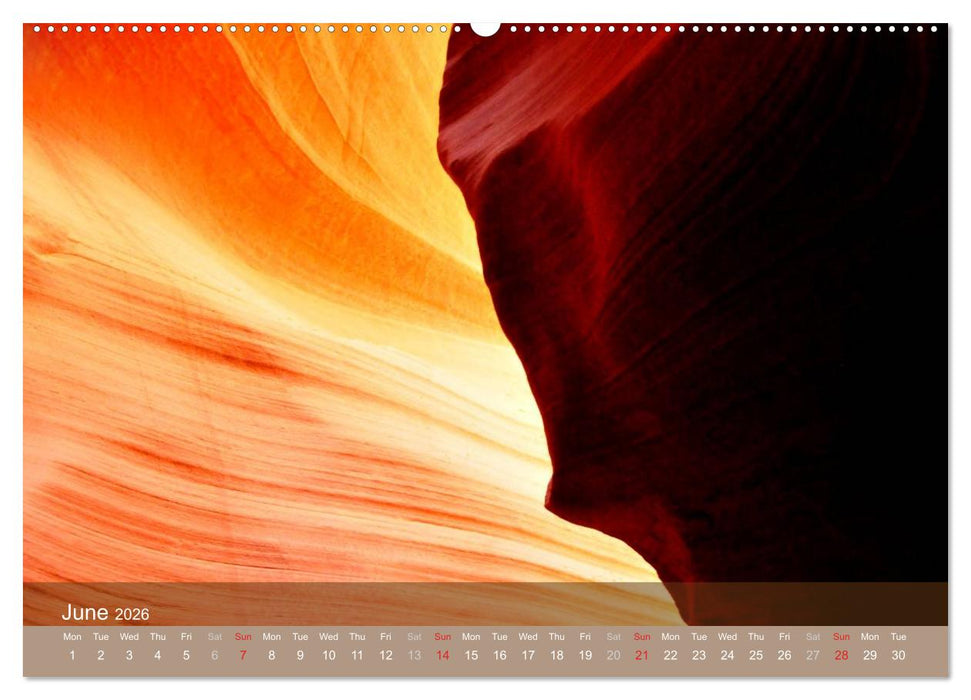 Lights and Colours of the Antelope Canyon (CALVENDO Premium-Calendar 2026)