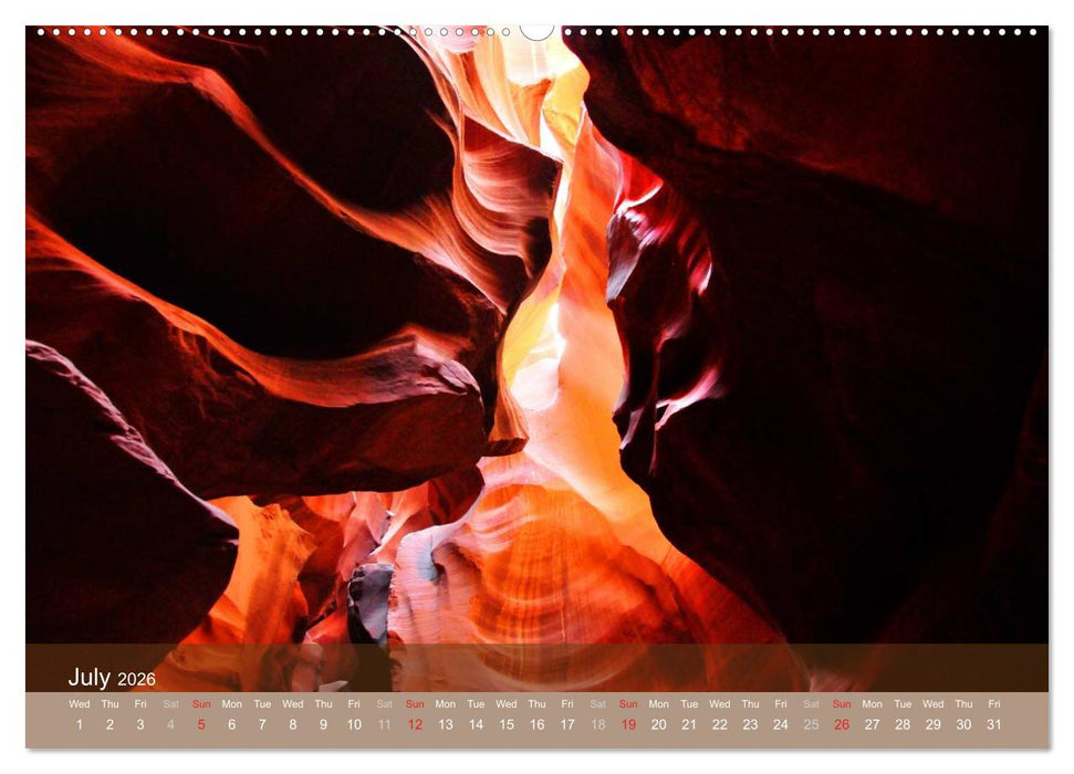 Lights and Colours of the Antelope Canyon (CALVENDO Premium-Calendar 2026)