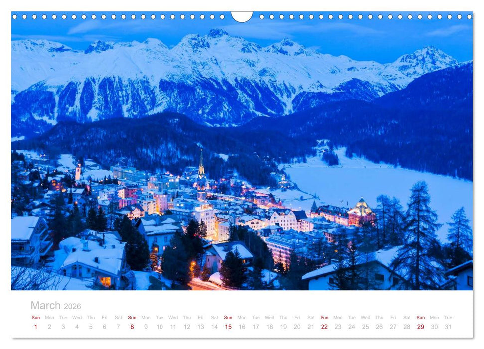Grisons Engadine 2026 / UK-Version (CALVENDO Monthly Calendar 2026)