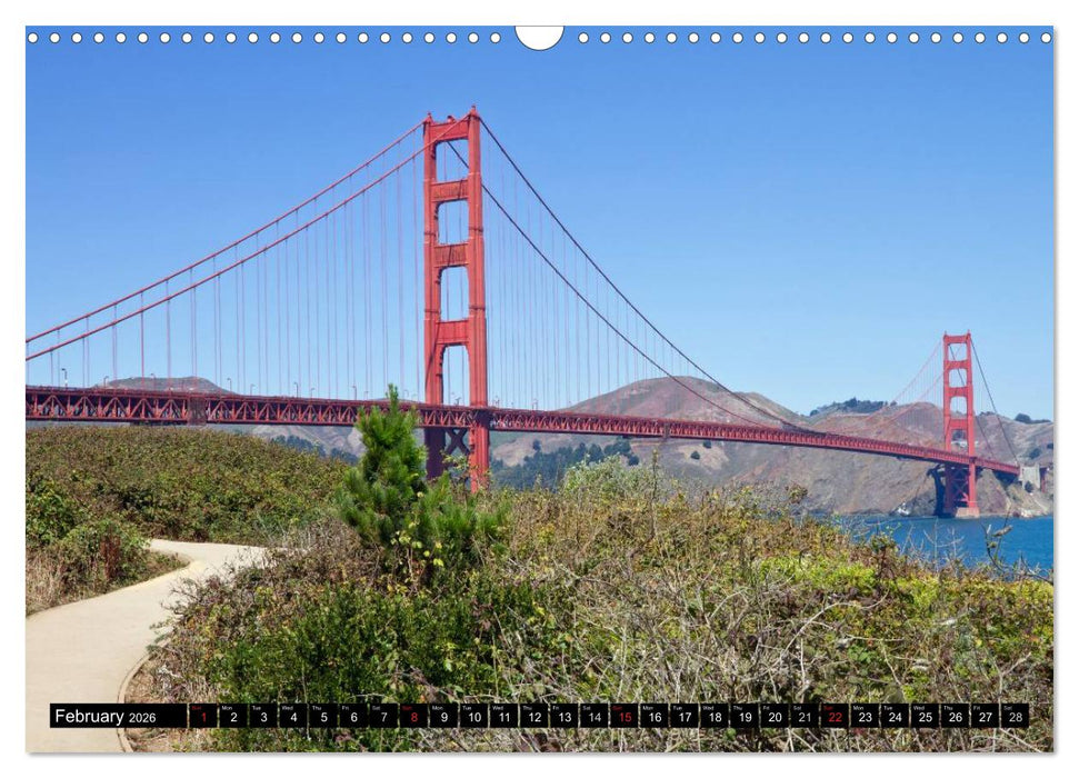 GOLDEN GATE BRIDGE Fascinating San Francisco (CALVENDO Monthly Calendar 2026)