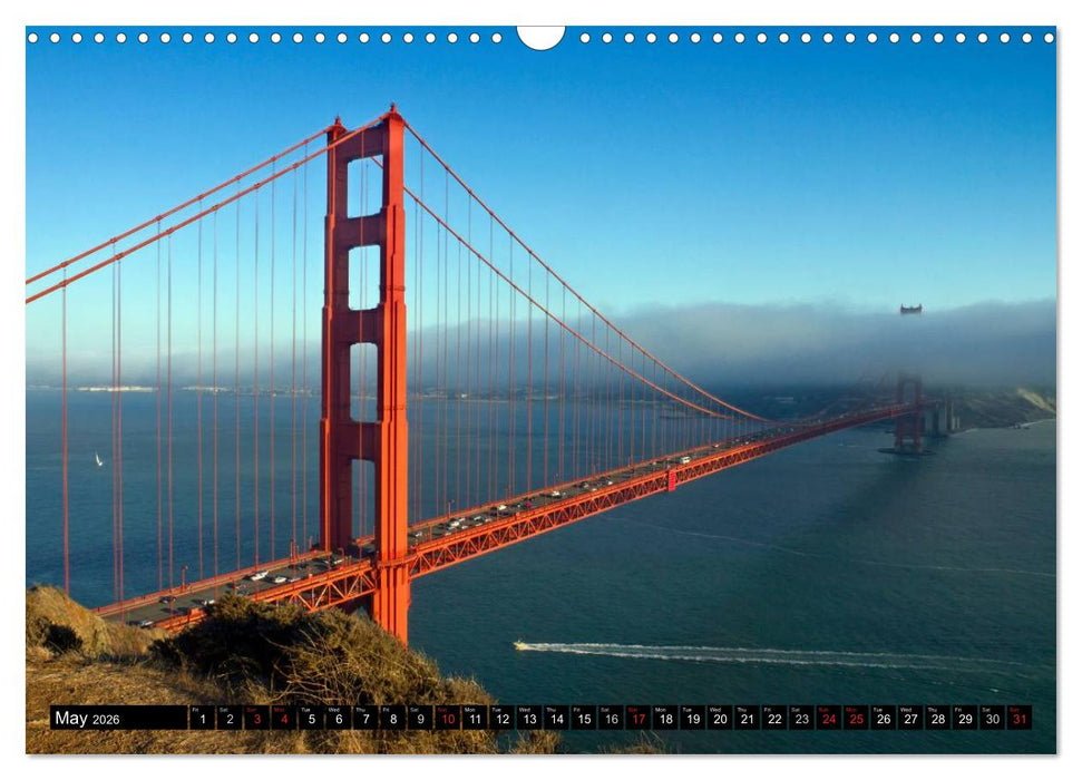 GOLDEN GATE BRIDGE Fascinating San Francisco (CALVENDO Monthly Calendar 2026)