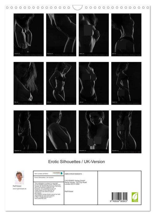 Erotic Silhouettes / UK-Version (CALVENDO Monthly Calendar 2026)