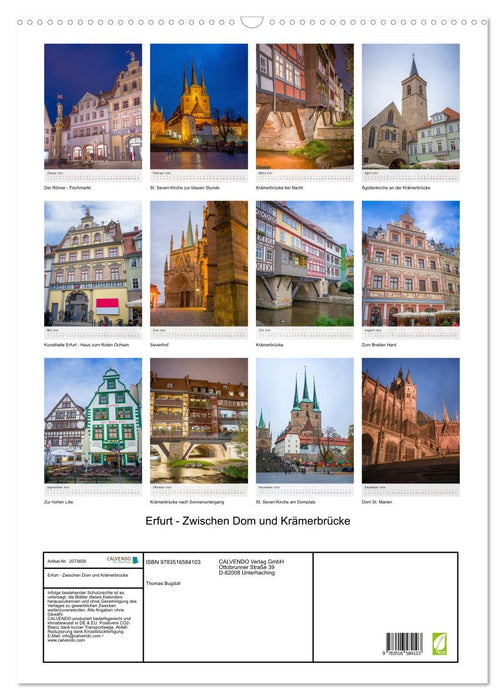 Erfurt - Zwischen Dom und Krämerbrücke (CALVENDO Wandkalender 2026)