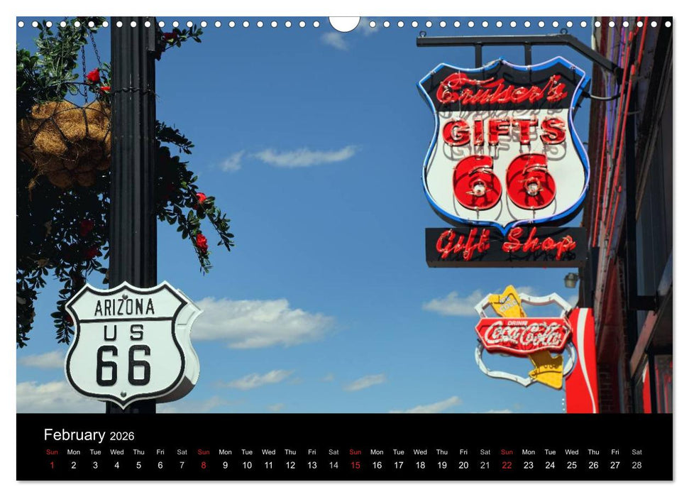 Route 66 in the Southwest (UK-Version) (CALVENDO Monthly Calendar 2026)