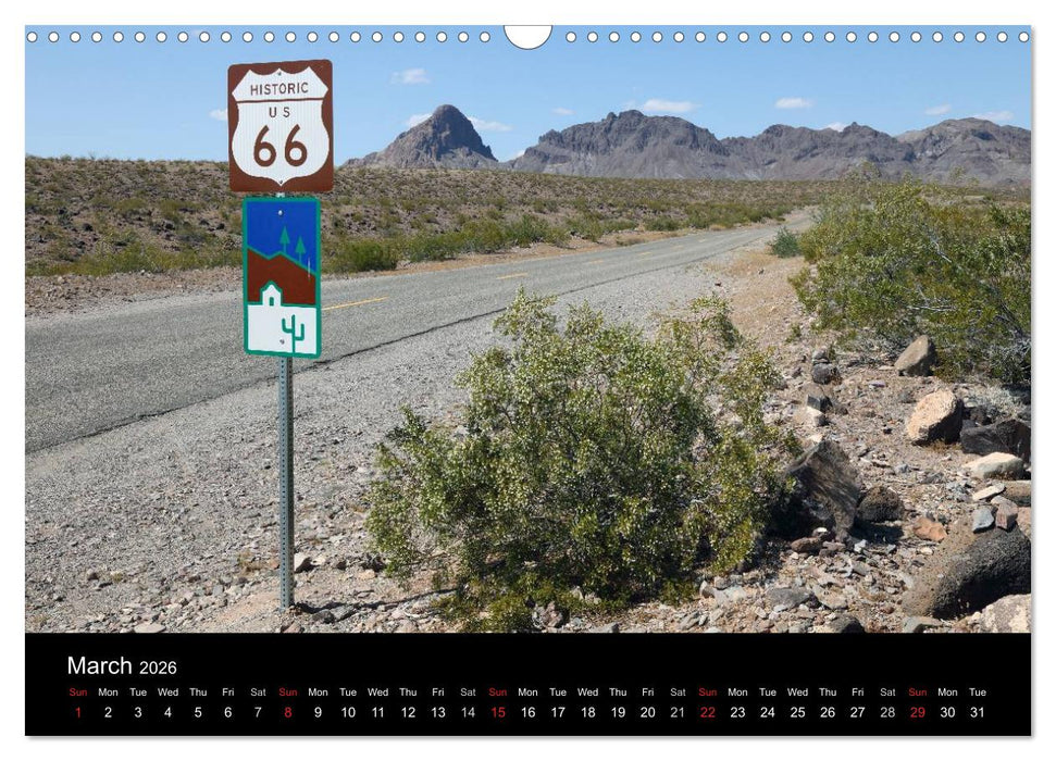 Route 66 in the Southwest (UK-Version) (CALVENDO Monthly Calendar 2026)