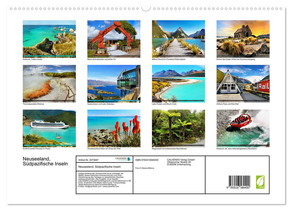 Neuseeland, Südpazifische Inseln (CALVENDO Premium Wandkalender 2026)