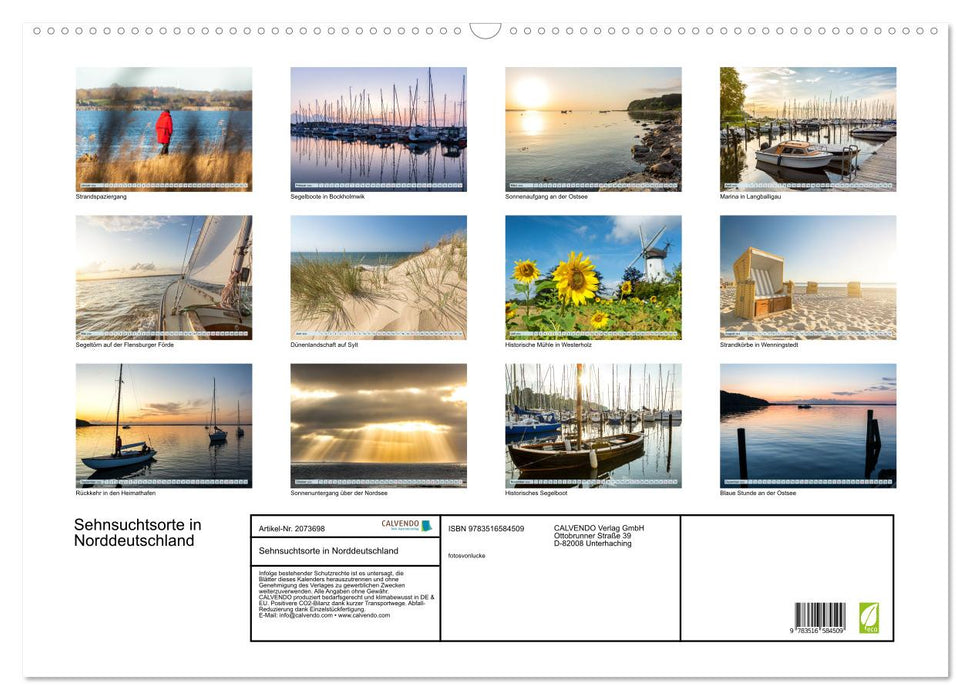 Sehnsuchtsorte in Norddeutschland (CALVENDO Wandkalender 2026)