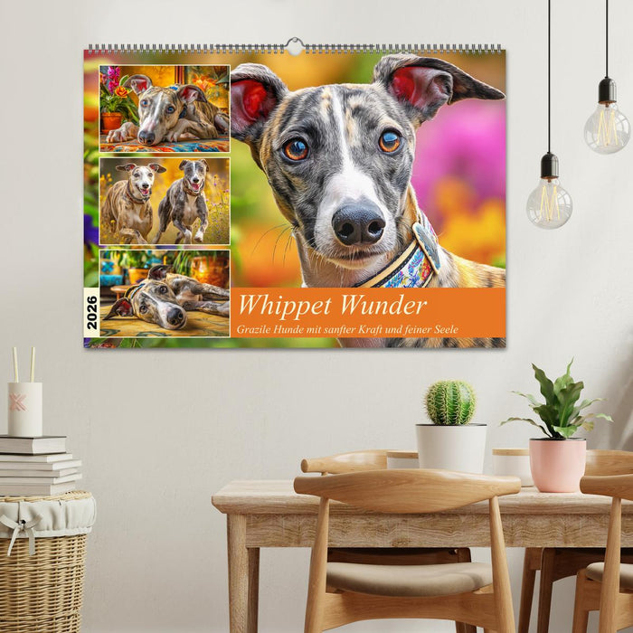 Whippet Wunder. Grazile Hunde mit sanfter Kraft und feiner Seele (CALVENDO Wandkalender 2026)