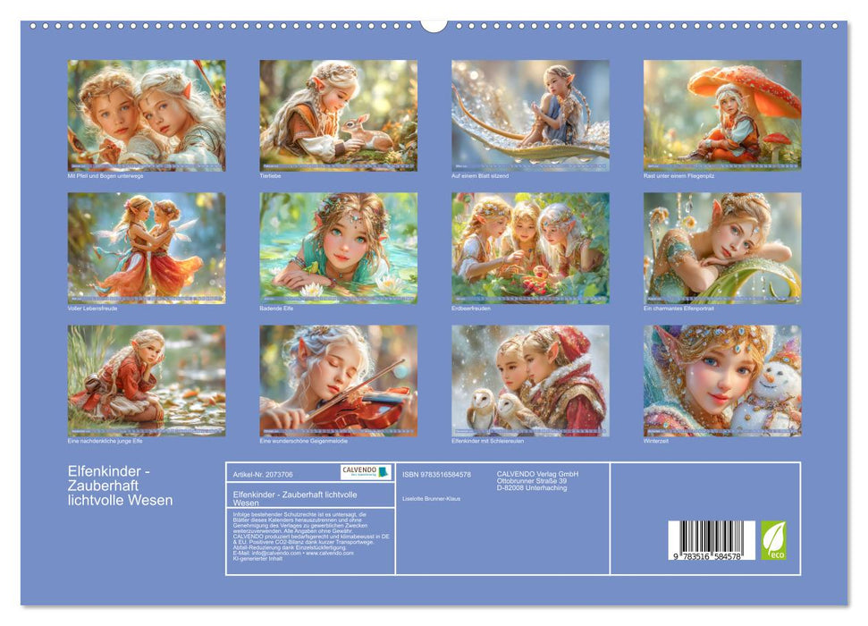 Elfenkinder - Zauberhaft lichtvolle Wesen (CALVENDO Premium Wandkalender 2026)