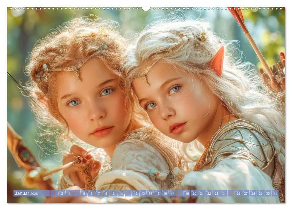 Elfenkinder - Zauberhaft lichtvolle Wesen (CALVENDO Premium Wandkalender 2026)