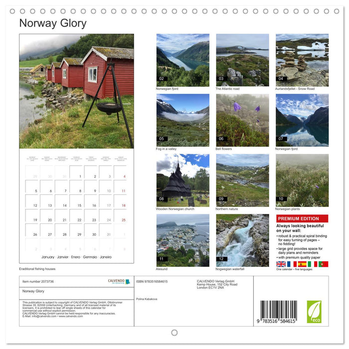 Norway Glory (CALVENDO Monthly Calendar 2026)