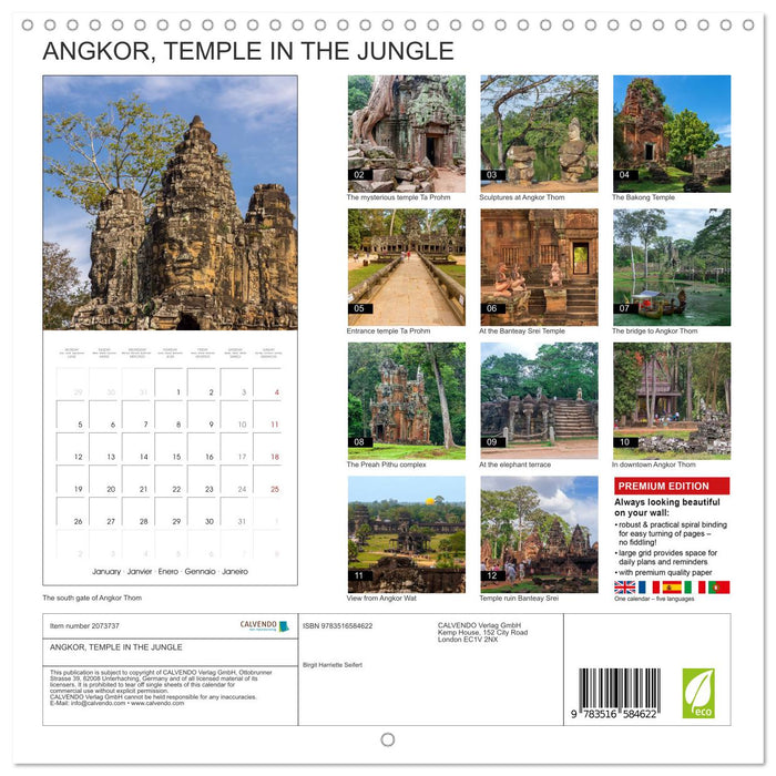 ANGKOR, TEMPLE IN THE JUNGLE (CALVENDO Monthly Calendar 2026)