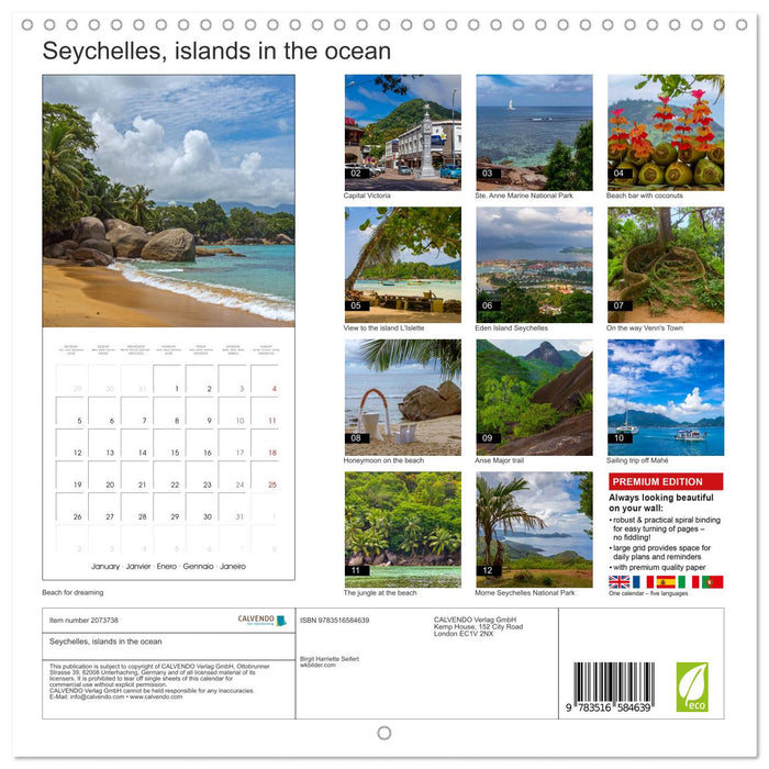 Seychelles, islands in the ocean (CALVENDO Monthly Calendar 2026)