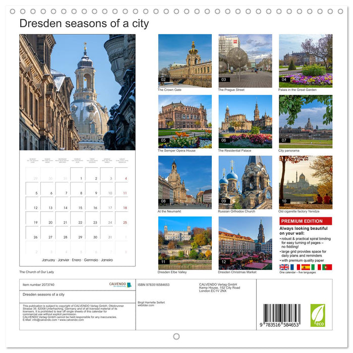 Dresden seasons of a city (CALVENDO Monthly Calendar 2026)