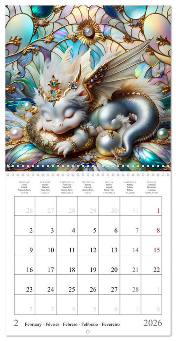 De jolis bébés dragons (CALVENDO Calendrier mensuel 2026)