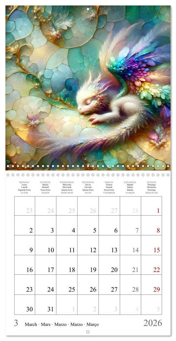 De jolis bébés dragons (CALVENDO Calendrier mensuel 2026)