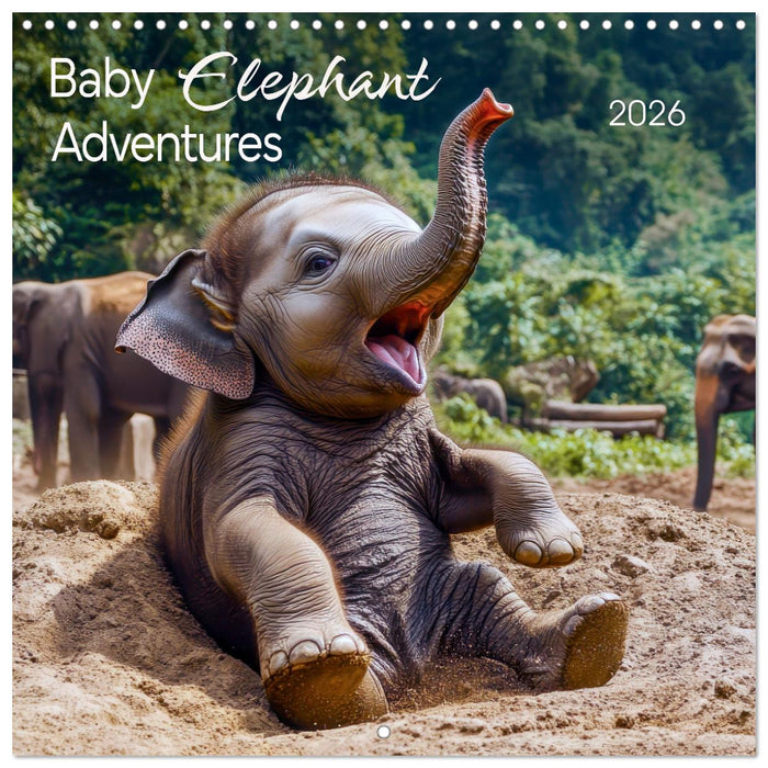 Baby Elephant Adventures (CALVENDO Monthly Calendar 2026)