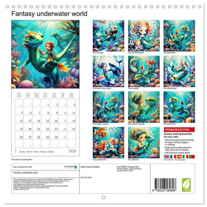Fantasy underwater world (CALVENDO Monthly Calendar 2026)