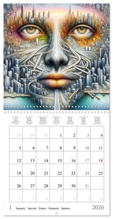 Visages de la métropole (CALVENDO Calendrier mensuel 2026)