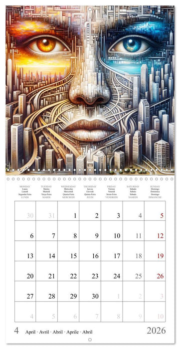 Visages de la métropole (CALVENDO Calendrier mensuel 2026)