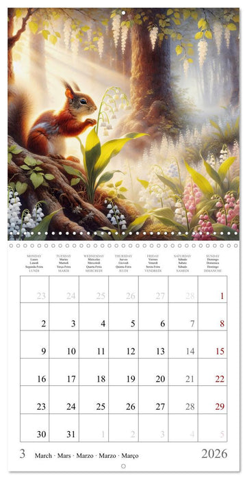 Magie de l'écureuil (CALVENDO Calendrier mensuel 2026)