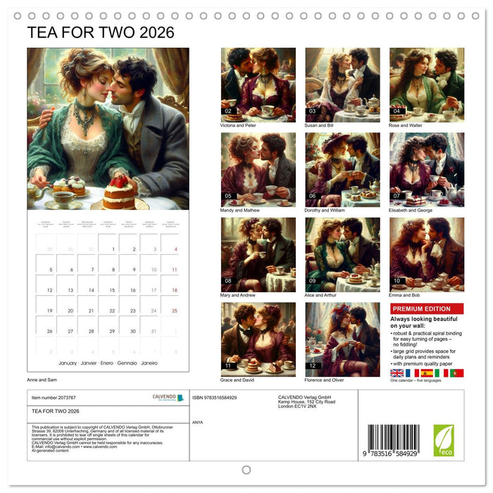 TEA FOR TWO 2026 (CALVENDO Monthly Calendar 2026)