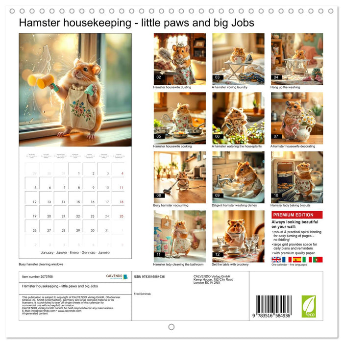 Hamster housekeeping - little paws and big Jobs (CALVENDO Monthly Calendar 2026)
