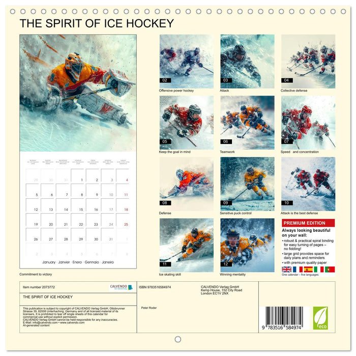 THE SPIRIT OF ICE HOCKEY (CALVENDO Monthly Calendar 2026)